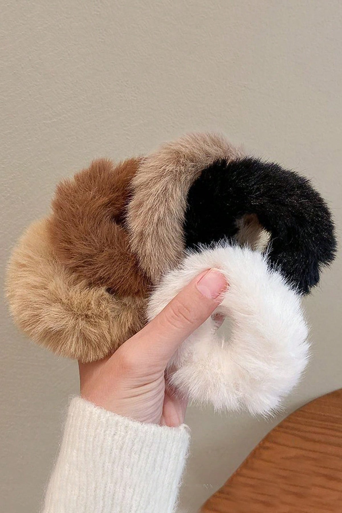 Auvra® Kahve Tonları Peluş Lastik Toka Seti