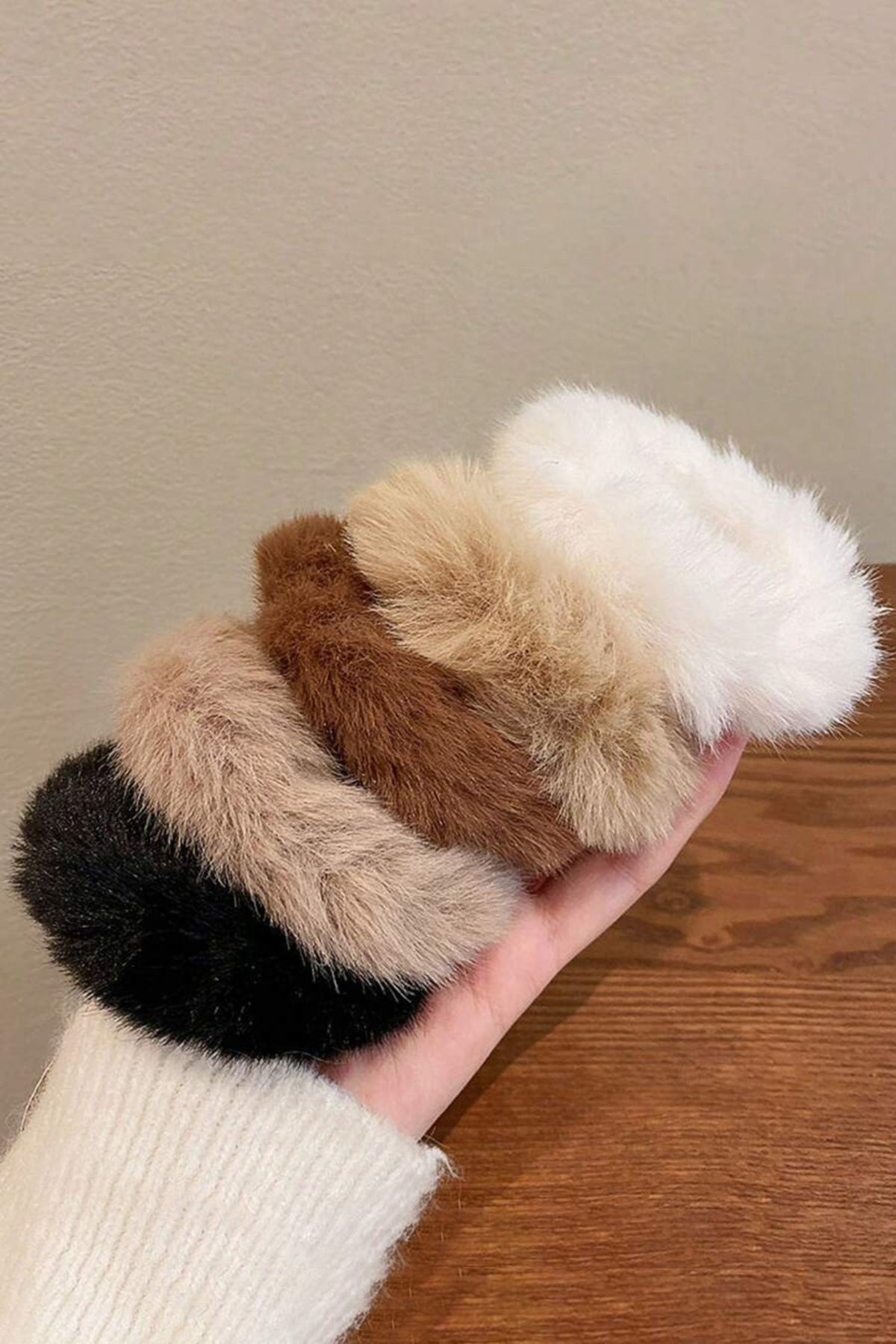 Auvra® Kahve Tonları Peluş Lastik Toka Seti